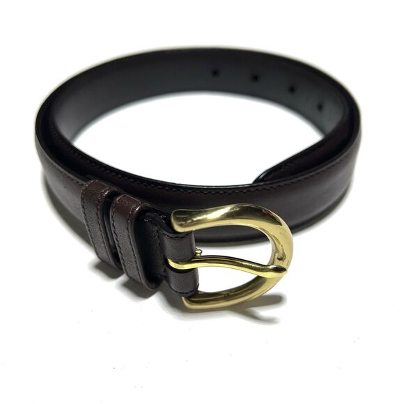 Coach Brown Leather Belt Brass Buckle Size Small Style 8400J6